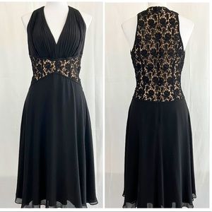 Tadashi Shoji Black Halter A-Line Cocktail Dress